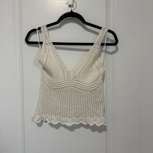 Zara Ivory Knit Sleeveless Top